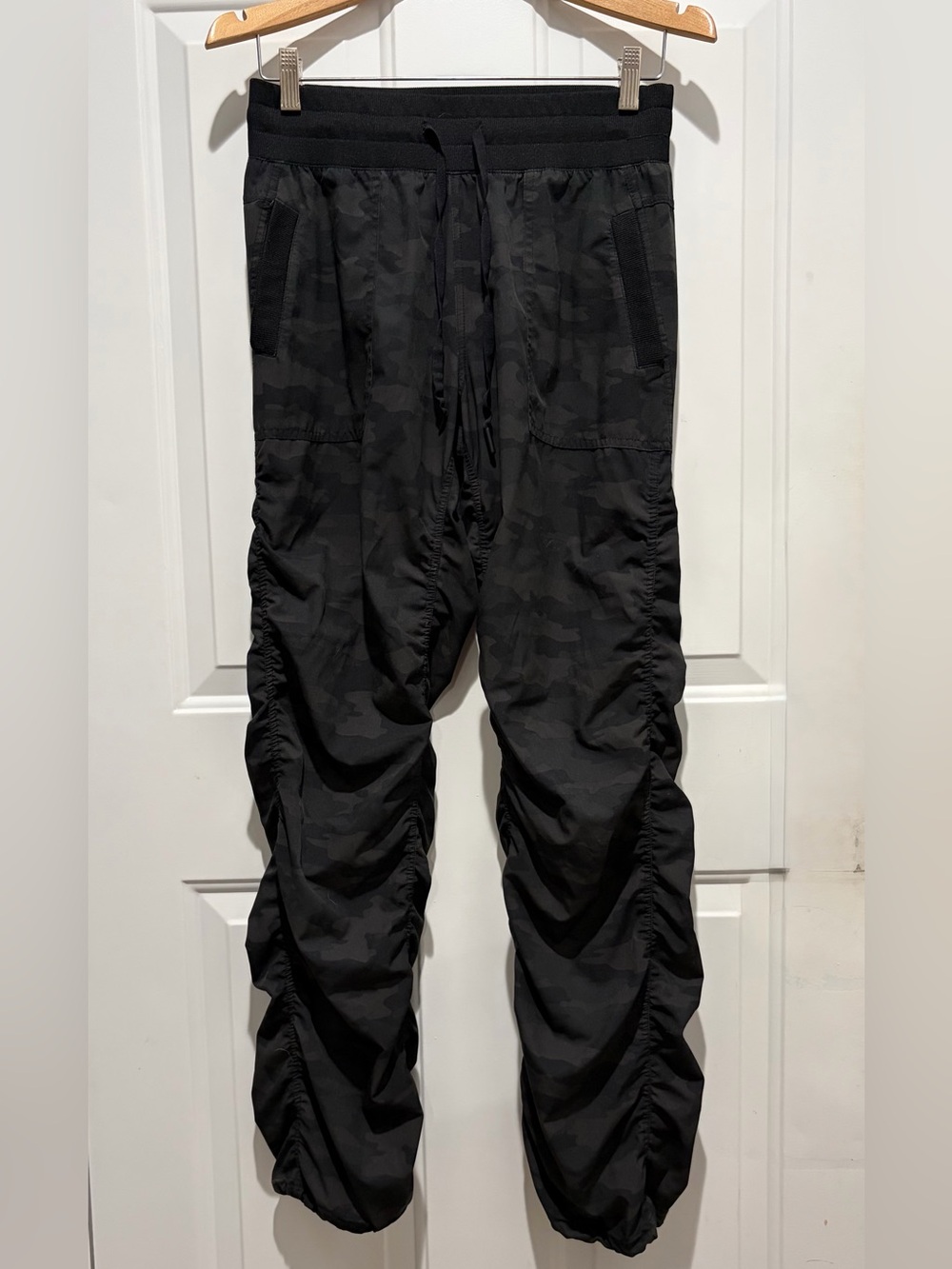 Kyodan Black Camouflage Ruched Jogger Pants, medium